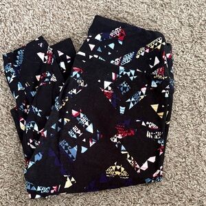 Black Geometric Print Leggings -